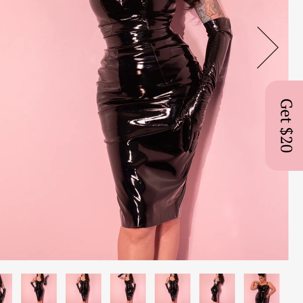 Vixen by Micheline Pitt Black Vinyl Skirt
